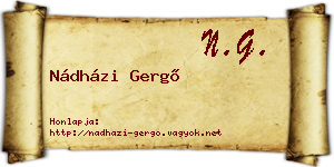 Nádházi Gergő névjegykártya